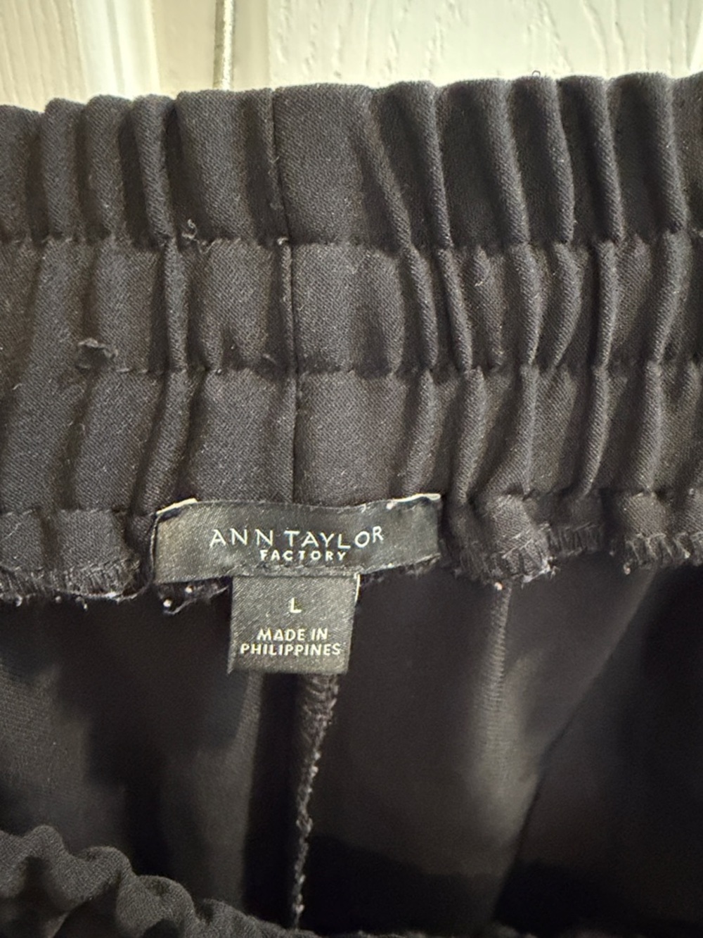 Ann Taylor Factory Black Wide-Leg Elastic Waist Pants - Picture 2 of 4